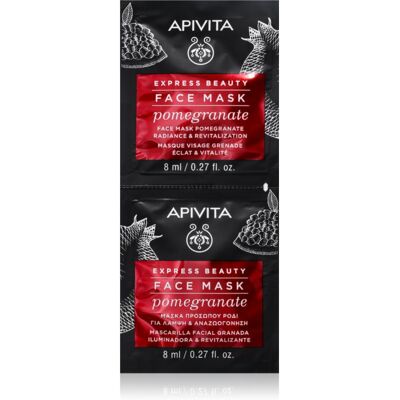 Apivita Express Beauty Pomegranate Revitalising and Brightening Mask 2x8 ml Apivita Express Beauty Pomegranate Revitalising and Brightening Mask 2x8 ml