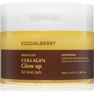 EQQUALBERRY Collagen Glow Up Gel Toner Pads toner pads with a brightening effect 60 pc EQQUALBERRY Collagen Glow Up Gel Toner Pads toner pads with a brightening effect 60 pc