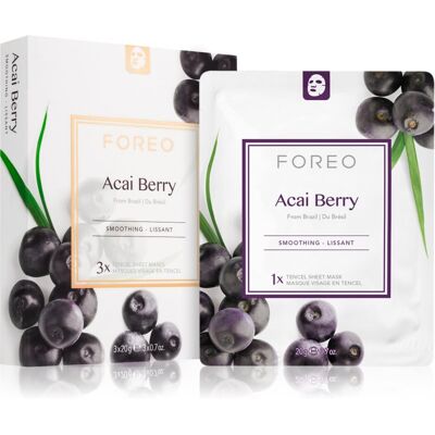 FOREO Farm to Face Sheet Mask Acai Berry Antioxidant Sheet Mask 3x20 ml FOREO Farm to Face Sheet Mask Acai Berry Antioxidant Sheet Mask 3x20 ml