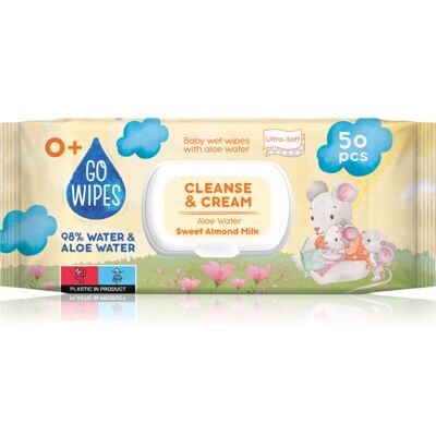 GoWipes Sweet Almond Milk Baby Wipes - Sensitive Skin - 50 pcs GoWipes Sweet Almond Milk Baby Wipes - Sensitive Skin - 50 pcs