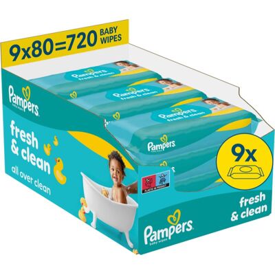 Pampers Fresh & Clean Wet Cleansing Wipes for children 9x80 pc Pampers Fresh & Clean Wet Cleansing Wipes for children 9x80 pc