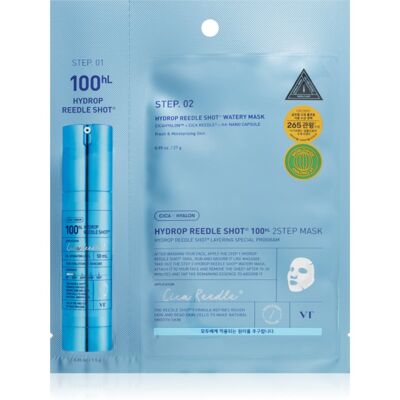 VT Cosmetics Hydrop Reedle Shot 100hL 2 Step Mask Intense Hydrating Mask for two-phase skin treatment 28.5 g VT Cosmetics Hydrop Reedle Shot 100hL 2 Step Mask Intense Hydrating Mask for two-phase skin treatment 28.5 g