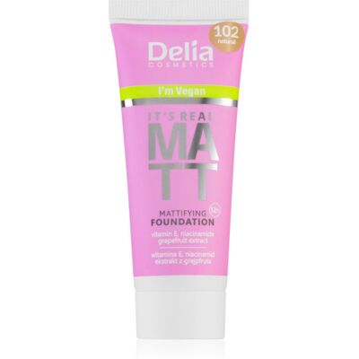 Delia Cosmetics It's Real Matt Mattifying Foundation shade 102 Natural 30 ml Delia Cosmetics It's Real Matt Mattifying Foundation shade 102 Natural 30 ml