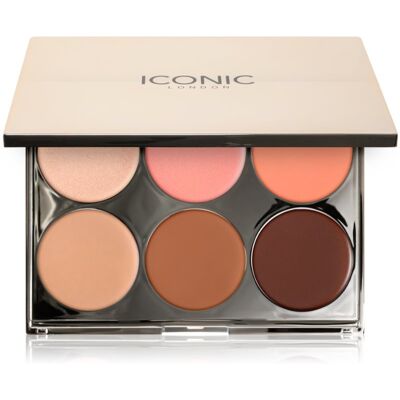 ICONIC London Multi-Use Cream Blush Bronze and Highlight Palette Multifunctional Face Palette for the face 6x3.2 g ICONIC London Multi-Use Cream Blush Bronze and Highlight Palette Multifunctional Face Palette for the face 6x3.2 g