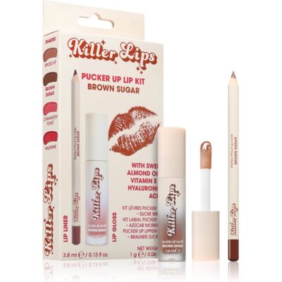 Killer Lips Pucker Up Lip Kit set for lips for women Brown Sugar Killer Lips Pucker Up Lip Kit set for lips for women Brown Sugar