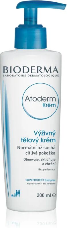 Bioderma Atoderm Cream Nourishing Body Cream for Normal to Dry Sensitive Skin Fragrance-Free Bottle with Pump 200 ml