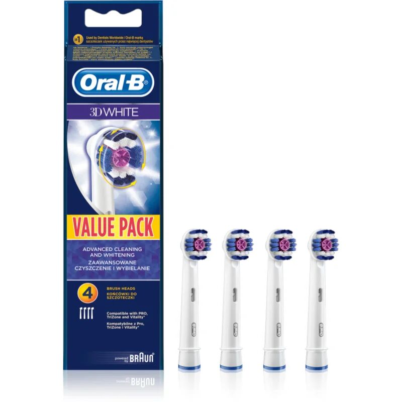 Oral B 3D White EB 18 Replacement Heads For Toothbrush 4 pcs