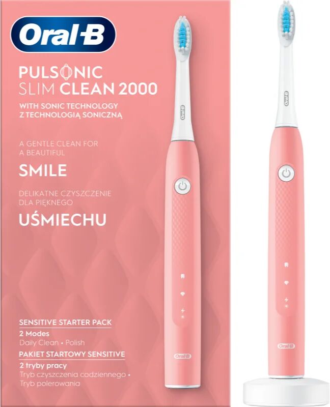 Oral B Pulsonic Slim Clean 2000 Pink Sonic Electric Toothbrush Pink