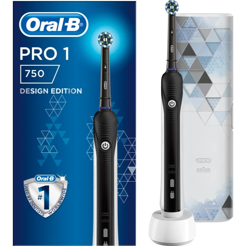 Oral B PRO 750 Cross Action Black Edition Electric Toothbrush With Bag