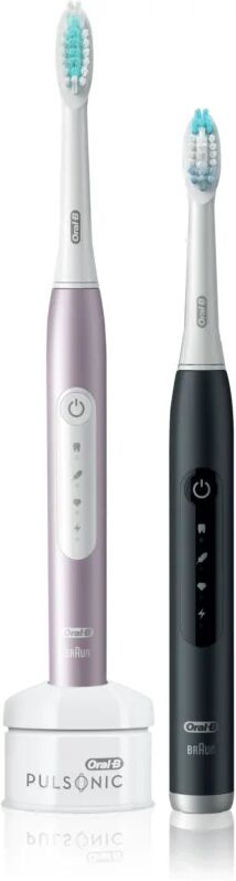 Oral B Pulsonic Slim Luxe 4900 Sonic Electric Toothbrush, 2 shafts Rose Gold/Matte Black