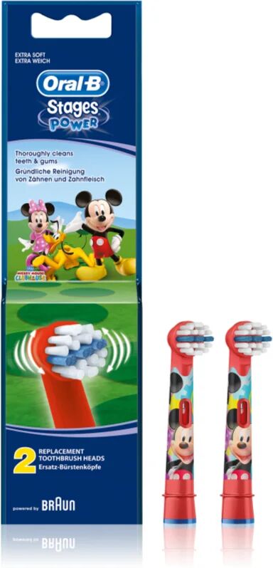 Oral B Stages Power EB10 Mickey Mouse Replacement Heads For Toothbrush Extra Soft 2 Ks