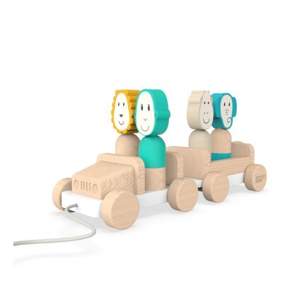 Matchstick Monkey Safari Jeep - Wooden Squeaky Toy for Kids Matchstick Monkey Safari Jeep - Wooden Squeaky Toy for Kids