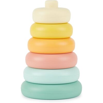 Bieco Silicone Stacking Tower Tropical Vibes stacking rings 12 m+ 6 pc Bieco Silicone Stacking Tower Tropical Vibes stacking rings 12 m+ 6 pc