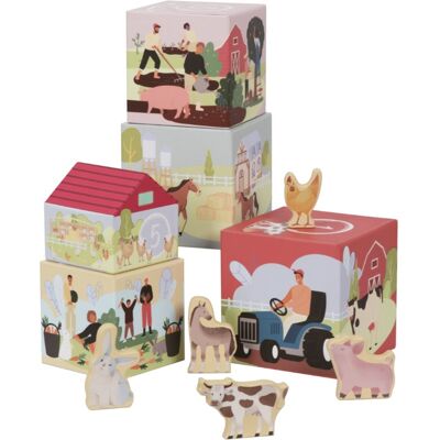 eliNeli Stacking Tower Farm cubes for children 12m+ 1 pc eliNeli Stacking Tower Farm cubes for children 12m+ 1 pc