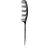 Janeke Carbon Fibre Fashion Comb with a long tail and wavy frame Comb 21,5 x 3 cm