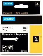 Dymo 1734523 IND Rhino 24mm permanent polyester tape, black on white (original)