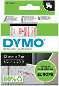 Dymo S0720550 / 45015 12mm tape, red on white (original Dymo)