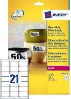 Avery L7060-20 weatherproof labels, 63.5 x 38.1 mm (420 labels)