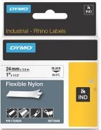 Dymo 1734524 IND Rhino 24mm flexible nylon tape, black on white (original)