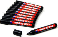 Edding 300 black permanent marker 10-pack