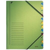 Leitz file with 12 compartments (green)