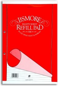 Lismore A4 refill pad, wide feint, 80 sheets (105)