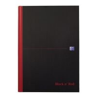 Oxford Black n 'Red lined A4 hardback book 96 sheet