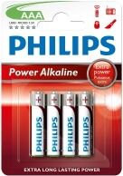 Philips Power Alkaline AAA LR03 batteries 4-pack