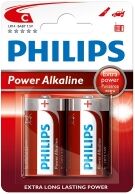 Philips Power Alkaline C LR14 batteries 2-pack