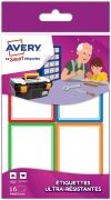 Avery family RES 16 ultra strong rectangular labels 45 x 65mm red (16 pack)