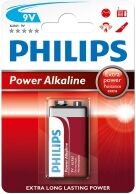 Philips Power Alkaline 9V E-Block 6LR61 battery