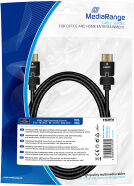 Diversen MediaRange HDMI connection cable, 18 gbit/s, 2.0m, cotton, black