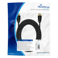 Diversen MediaRange connection cable, 10.2 gbit/s, 5.0m, cotton, black