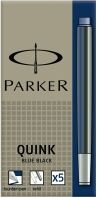 Parker S0116250 Quink blue / black ink refills (5 pieces)