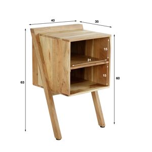 Furnwise Bedside Table Angle Solid Wood
