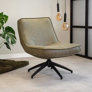 Furnwise Industrial swivel Armchair Nickole Green Eco Leather