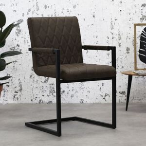 Furnwise Industrial Dining Chair Rambo Taupe with arm