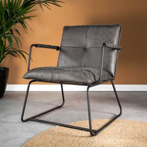 Furnwise Industrial Arm Chair Hailey Athracite Eco-Leather
