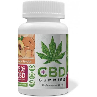 Euphoria CBD Gummies Peach - CBD Gummies - 750 mg - Vegan, Gluten-Free Euphoria CBD Gummies Peach - CBD Gummies - 750 mg - Vegan, Gluten-Free