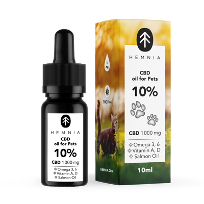 Hemnia CBD Salmon Oil for Pets - 10% CBD, 1000mg, 10ml Hemnia CBD Salmon Oil for Pets - 10% CBD, 1000mg, 10ml