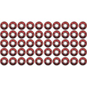 Wicked ABEC 9 Freespin 608 50-Pack Bearings (Red)