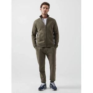 French Connection Funnel Neck Zip-Through Sweater - Cotton  - Khaki/Dark Navy - MEN - Size: M