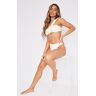 PrettyLittleThing Cream Padded Tie One Shoulder Bikini Top