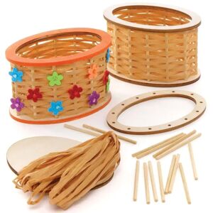 Baker Ross Wooden Basket Weaving Kits (Pack of 2) Sewing & Weaving Kits