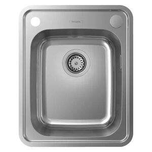 Hansgrohe S412-F340 built-in sink 340/400 without drainboard, with tap hole, 43334800 B: 42 T: 52 H: 30,8 cm