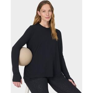 Sweaty Betty Soft Flow 2 in 1 Nursing Long Sleeve T-Shirt, Black, Women's XXS Sweaty Betty Soft Flow 2 in 1 Nursing Long Sleeve T-Shirt, Black, Women's XXS