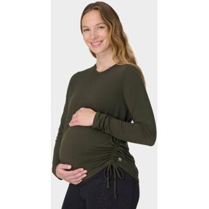Sweaty Betty Soft Flow Maternity Ruched Long Sleeve T-Shirt, Green, Women's XS Sweaty Betty Soft Flow Maternity Ruched Long Sleeve T-Shirt, Green, Women's XS