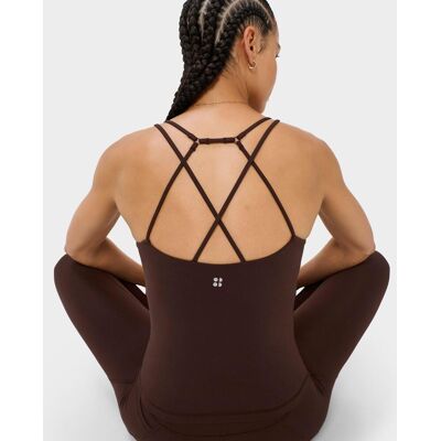 Sweaty Betty Ultimate Studio Strappy Back Bra Tank, Brown, Women's M Sweaty Betty Ultimate Studio Strappy Back Bra Tank, Brown, Women's M