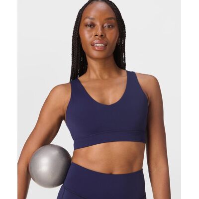 Sweaty Betty Ultimate Studio Yoga Voop Bra, Blue, Women's S Sweaty Betty Ultimate Studio Yoga Voop Bra, Blue, Women's S