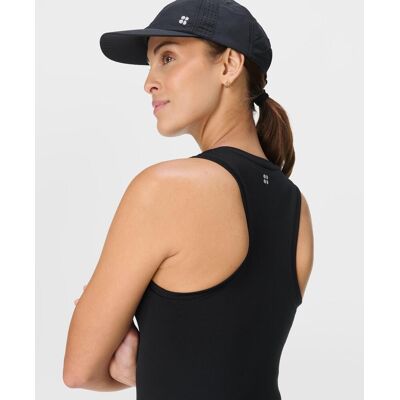 Sweaty Betty Athlete Crop Seamless Gym Vest, Black, Women's L Sweaty Betty Athlete Crop Seamless Gym Vest, Black, Women's L